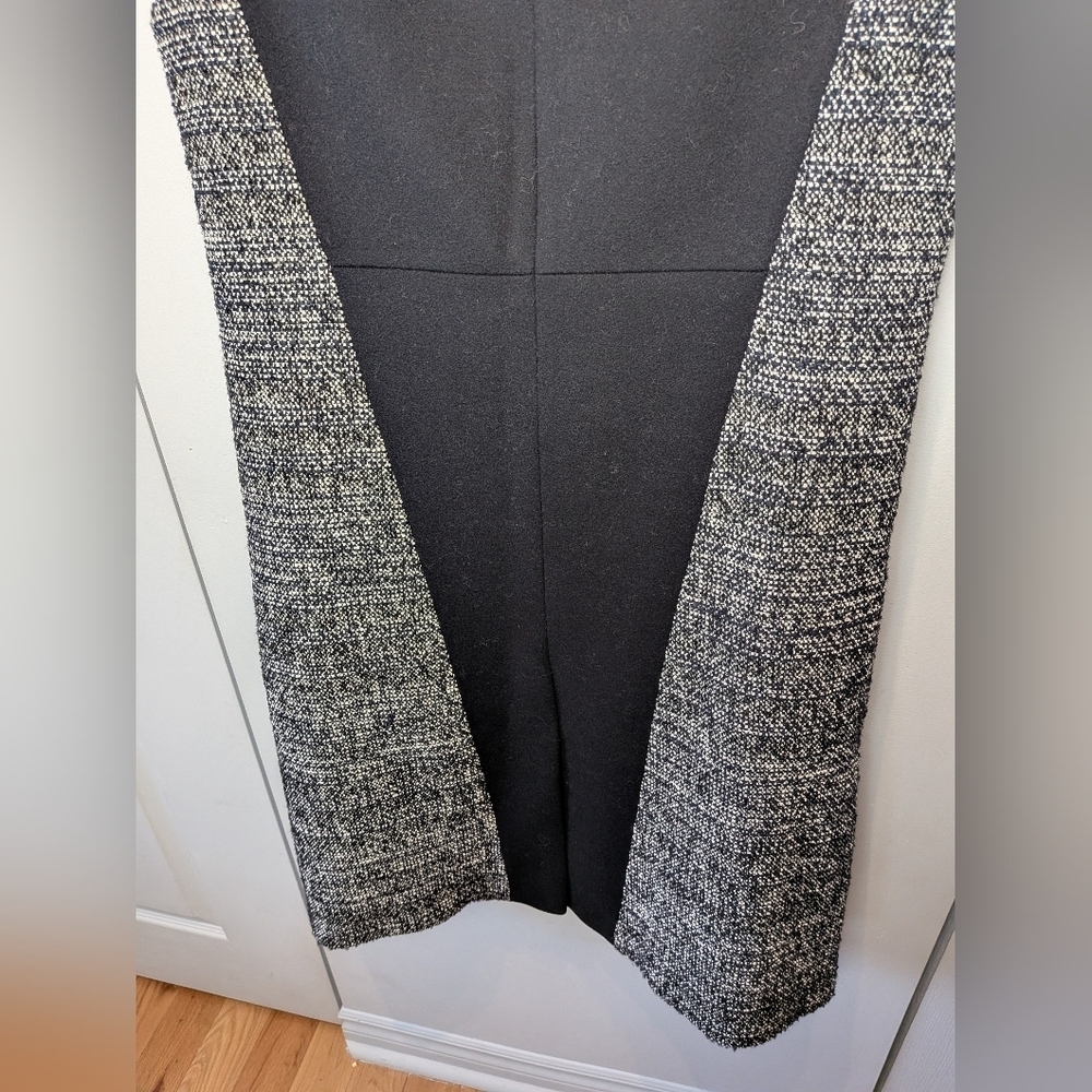 Karen Millen - Black & White Tweed Longline Women Vest Sleeveless Size 8 Wool - Picture 13 of 16